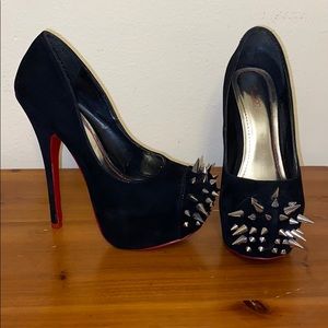 Bad ass spiked red bottle stilettos!!